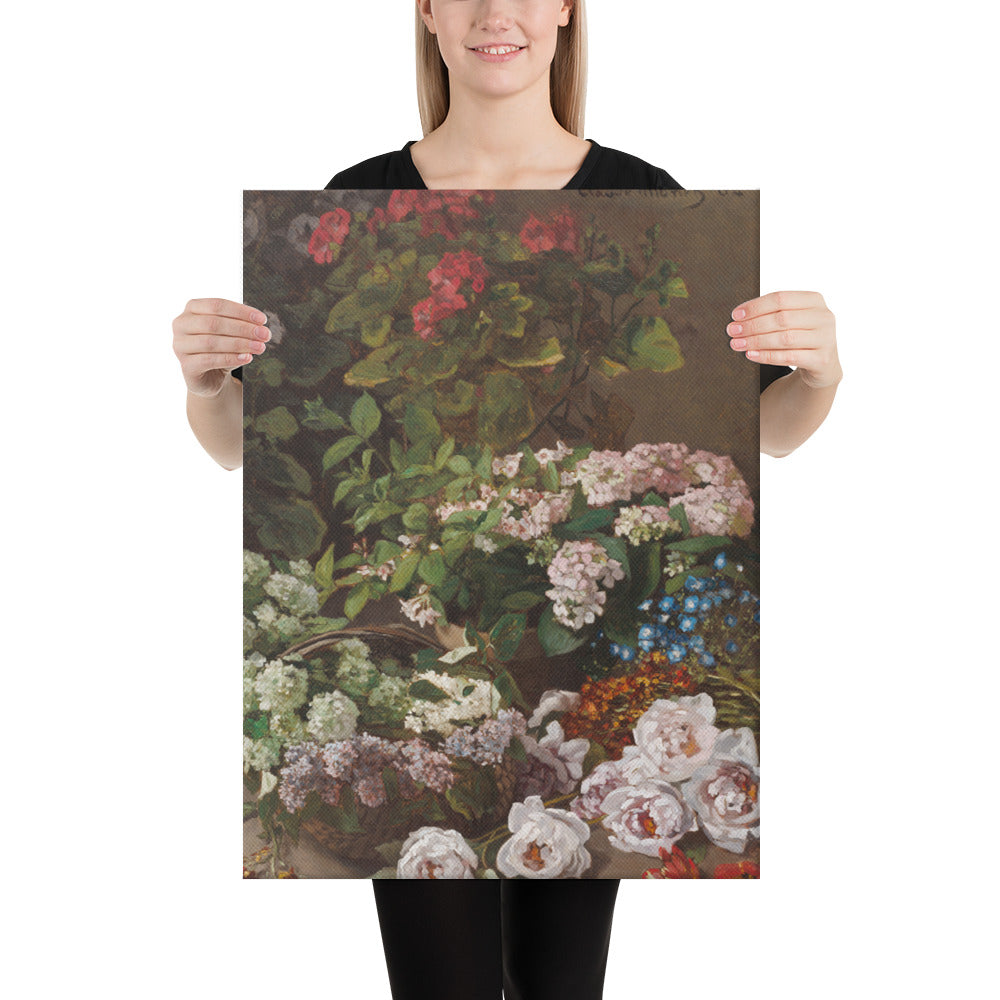Claude Monet - Spring Flowers - Premium Canvas Print | Impressionist Floral Art