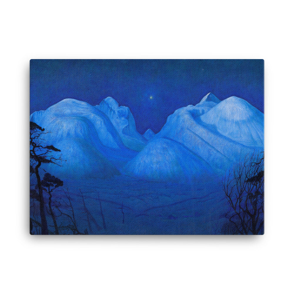 Harald Sohlberg - Noche de invierno en las montañas - Lienzo Premium