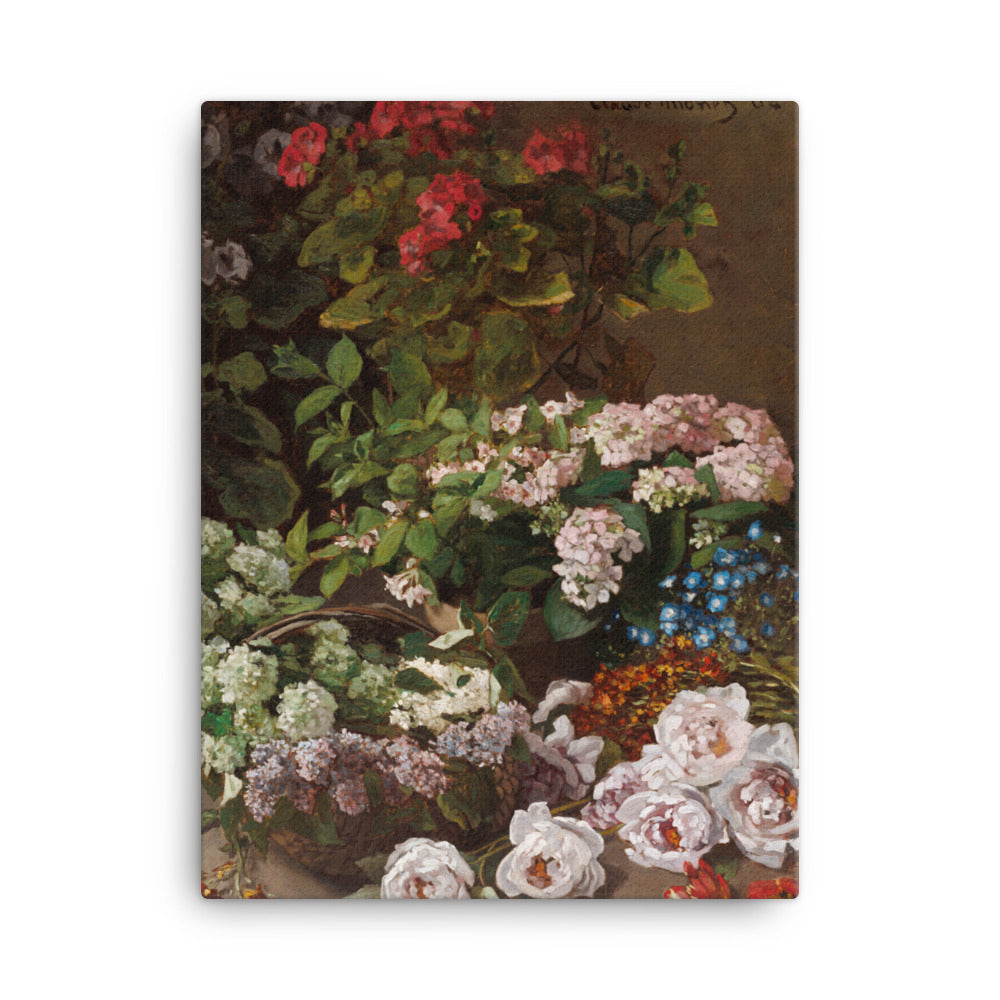 Claude Monet - Spring Flowers - Premium Canvas Print | Impressionist Floral Art