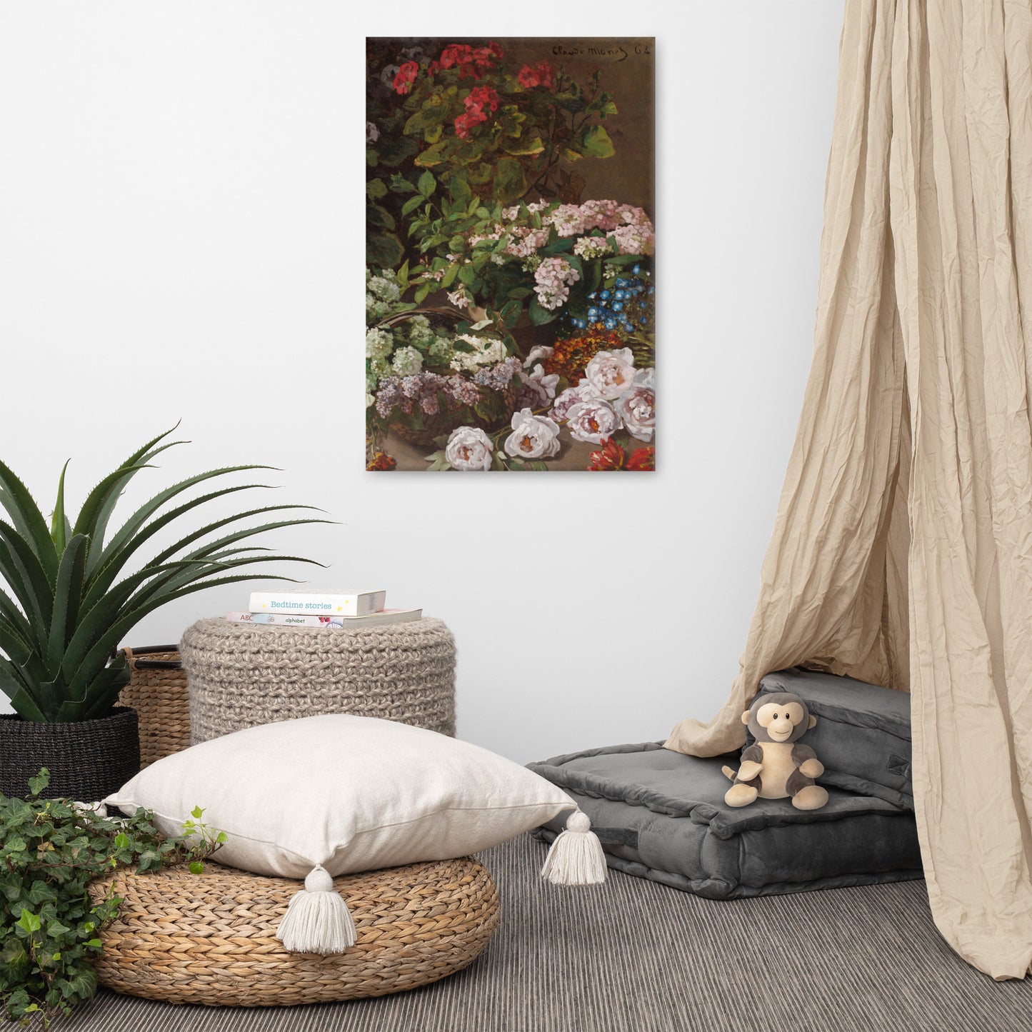 Claude Monet - Spring Flowers - Premium Canvas Print | Impressionist Floral Art