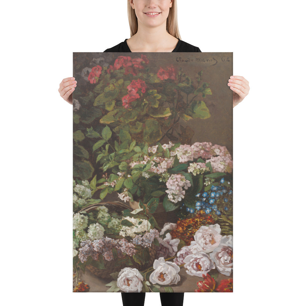 Claude Monet - Spring Flowers - Premium Canvas Print | Impressionist Floral Art