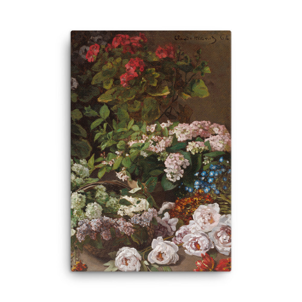 Claude Monet - Spring Flowers - Premium Canvas Print | Impressionist Floral Art