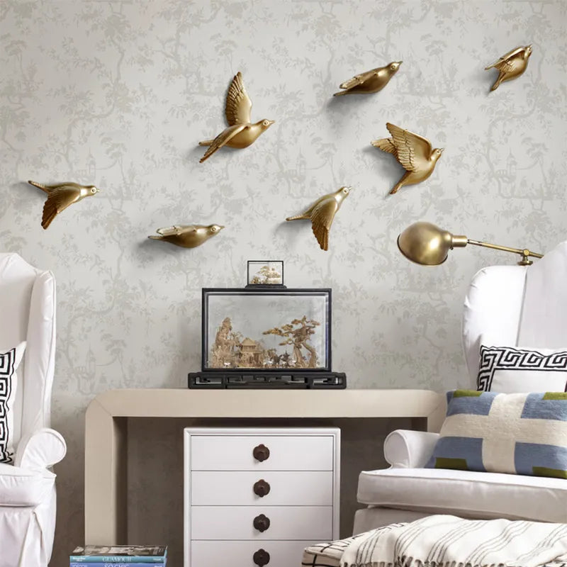 Birds in Motion Sculptural Wall Art