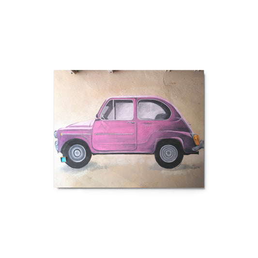 Graffiti - Coche rosa - Lámina metálica