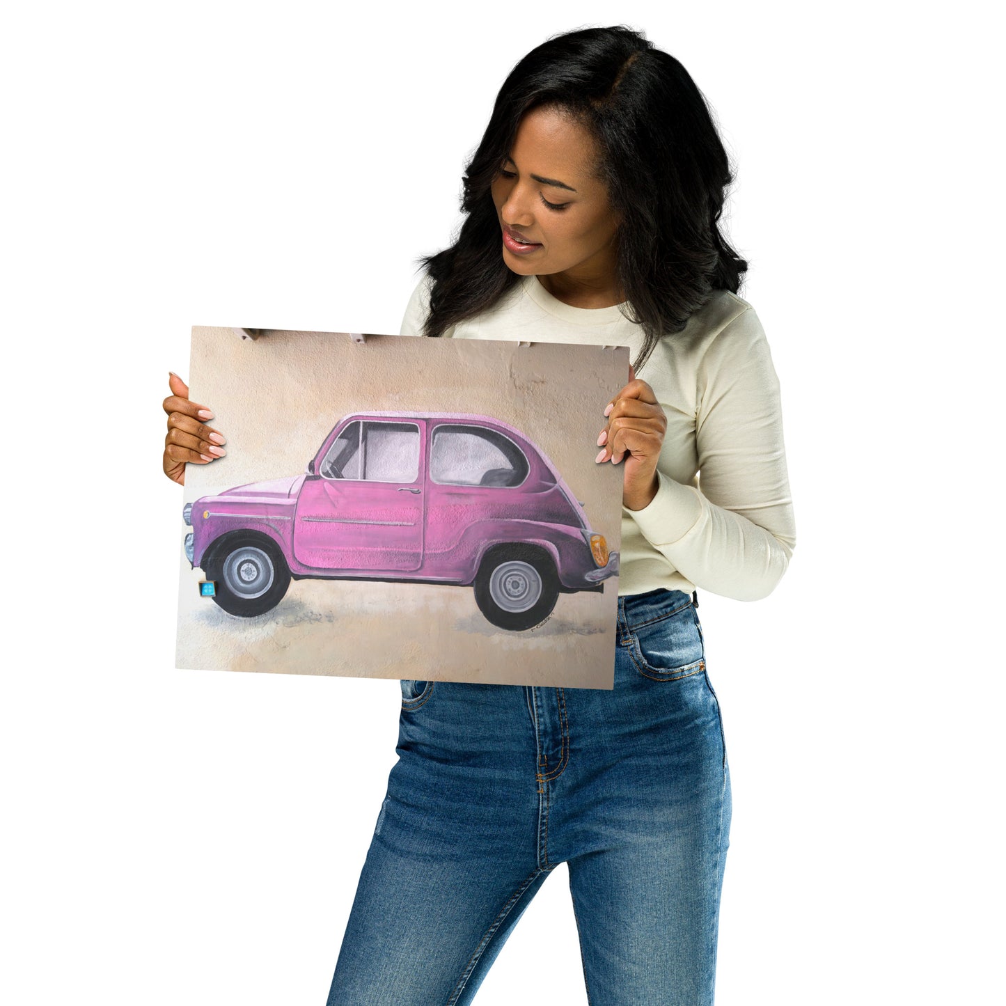 Graffiti - Pink Car - Metal Print