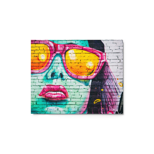 Graffiti - Woman in Shades - Glossy Metal Print