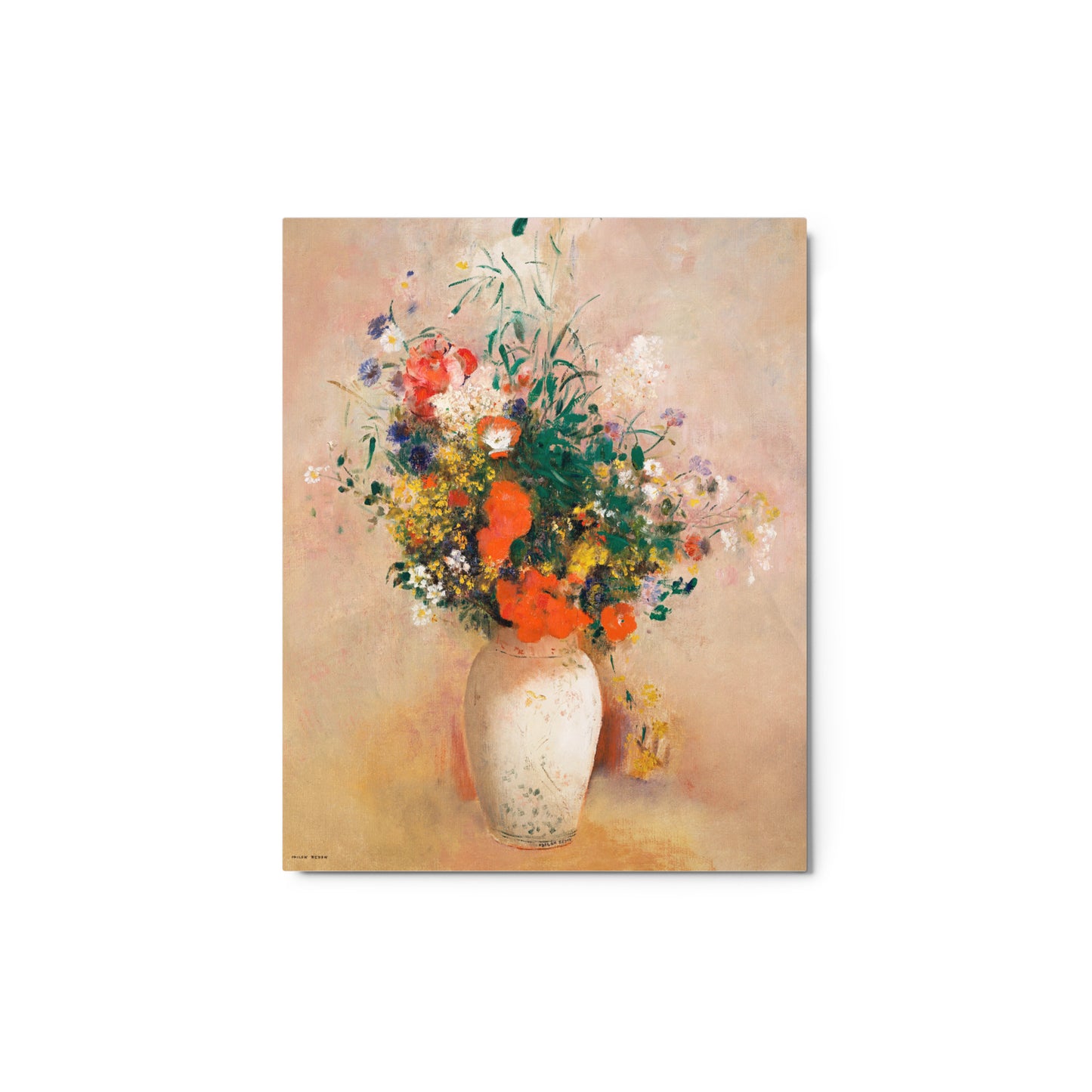 Odilon Redon - Vase of Flowers - Glossy Metal Print